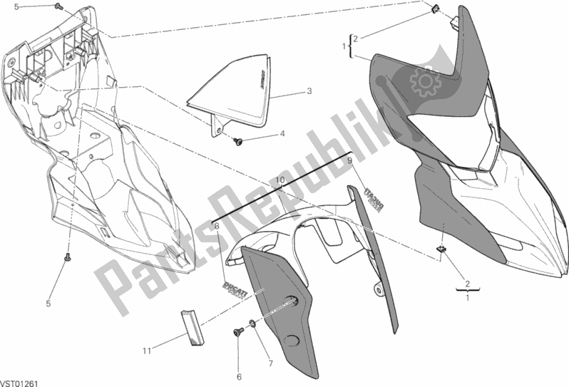 All parts for the 034 - Cowling of the Ducati Hypermotard Thailand 821 2015